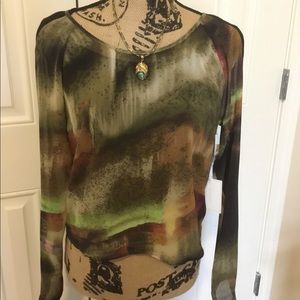 1.STATE Emerald City Grosgrain Sleeve Blouse